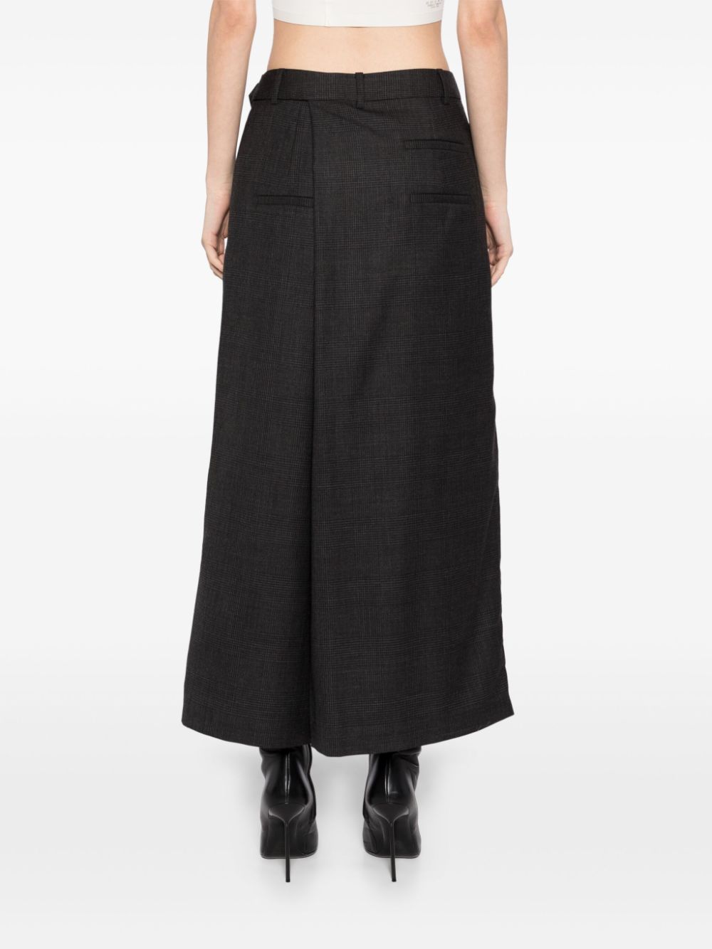 Shop Tibi Check Wrap Culotte In Grey