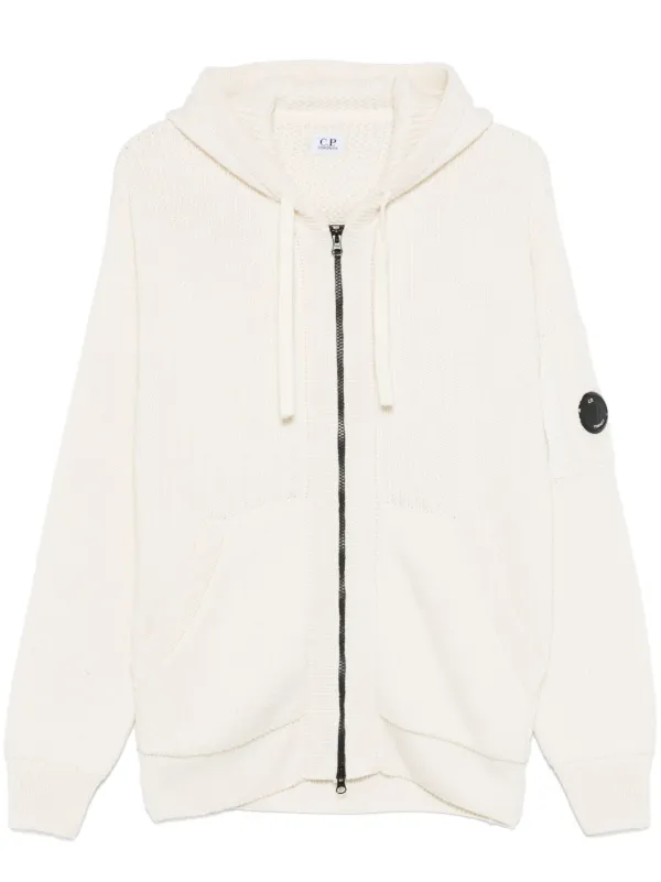 C.P. Company Hooded Cardigan | White | FARFETCH
