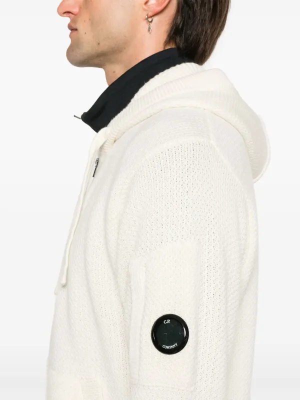 C.P. Company Hooded Cardigan | White | FARFETCH