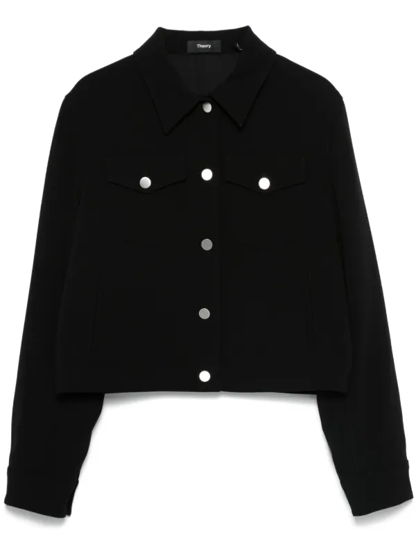 Theory Crepe Jacket in Black
