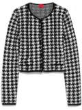 HUGO houndstooth-pattern cardigan - Black