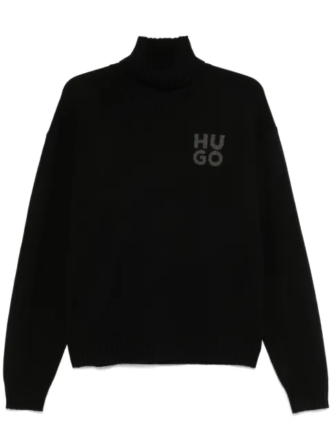 HUGO logo-intarsia sweater