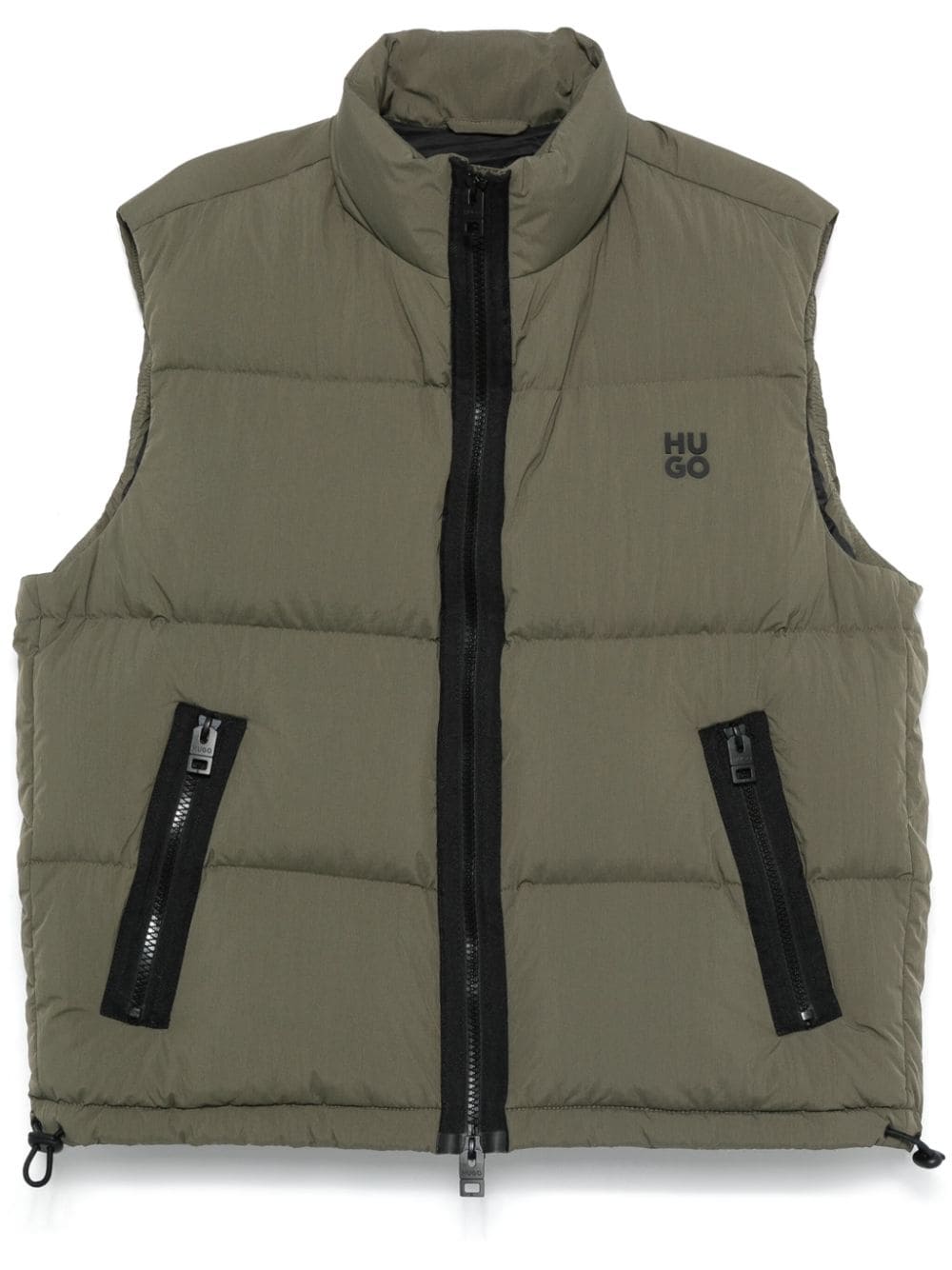 Hugo Rubberised-logo Gilet In Green