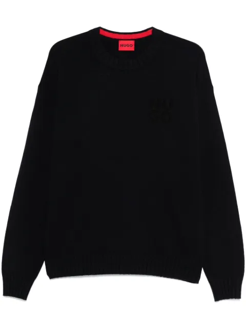 HUGO logo-intarsia sweater
