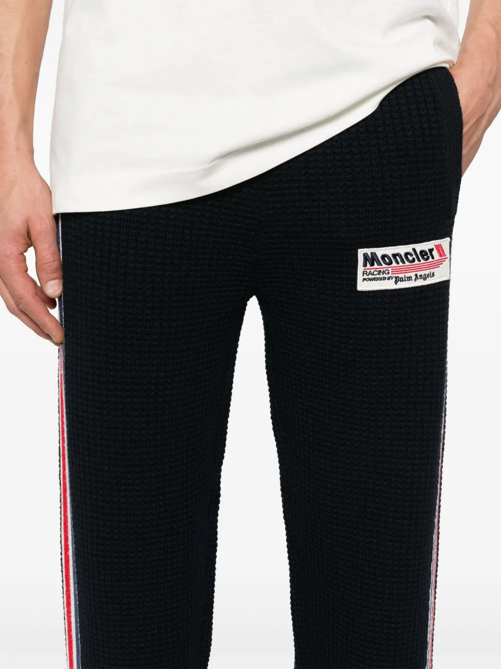 Moncler waffle-knit Sweatpants | Blue | FARFETCH