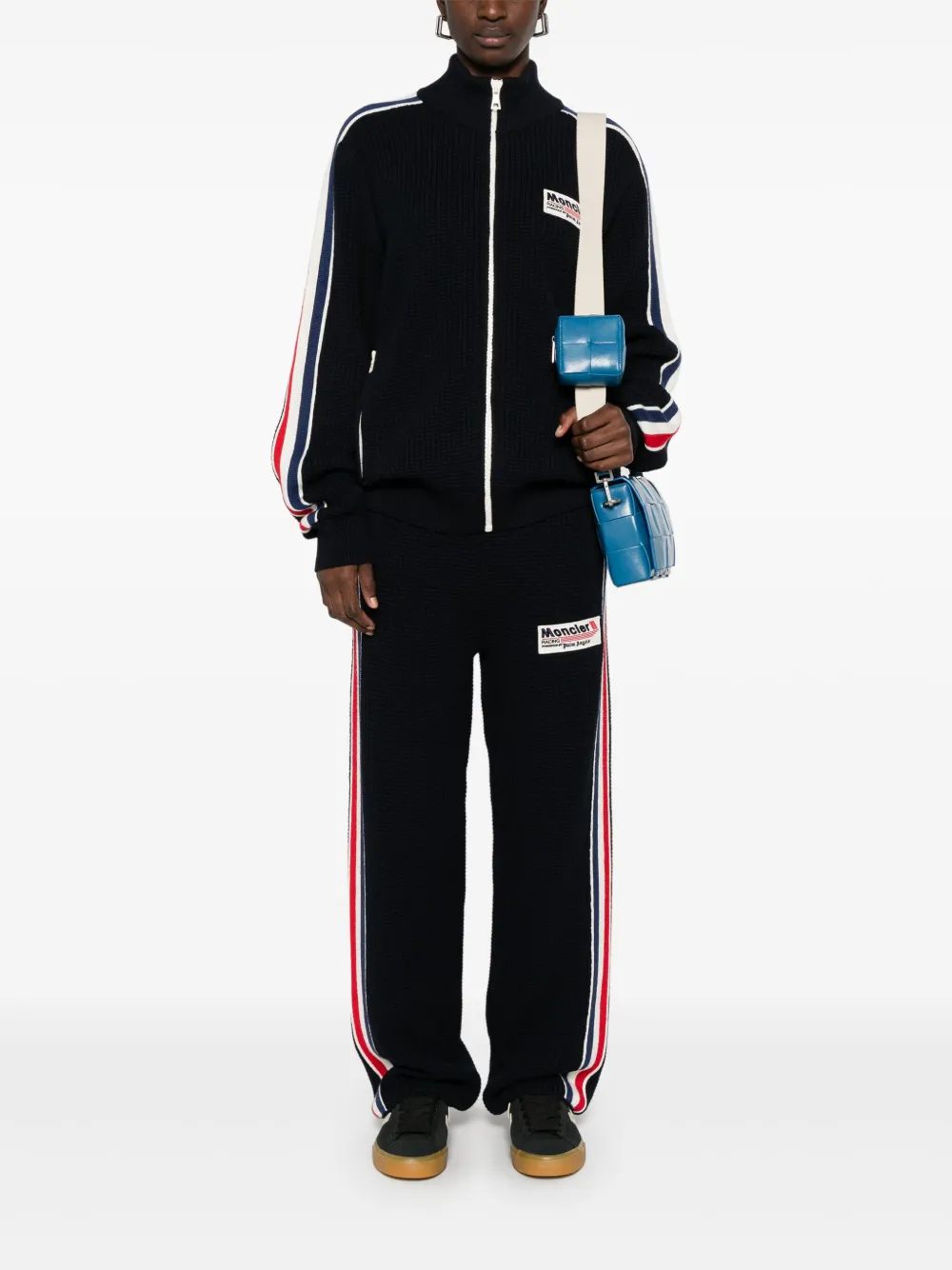 Moncler waffle-knit Sweatpants | Blue | FARFETCH