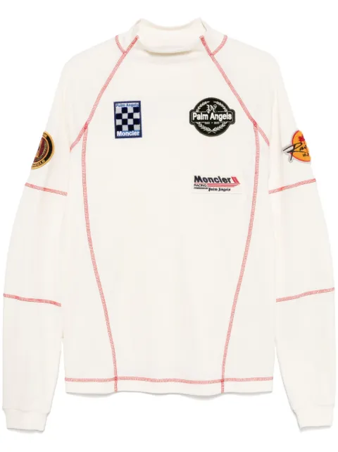 Palm Angels x Moncler playera con detalle de parche