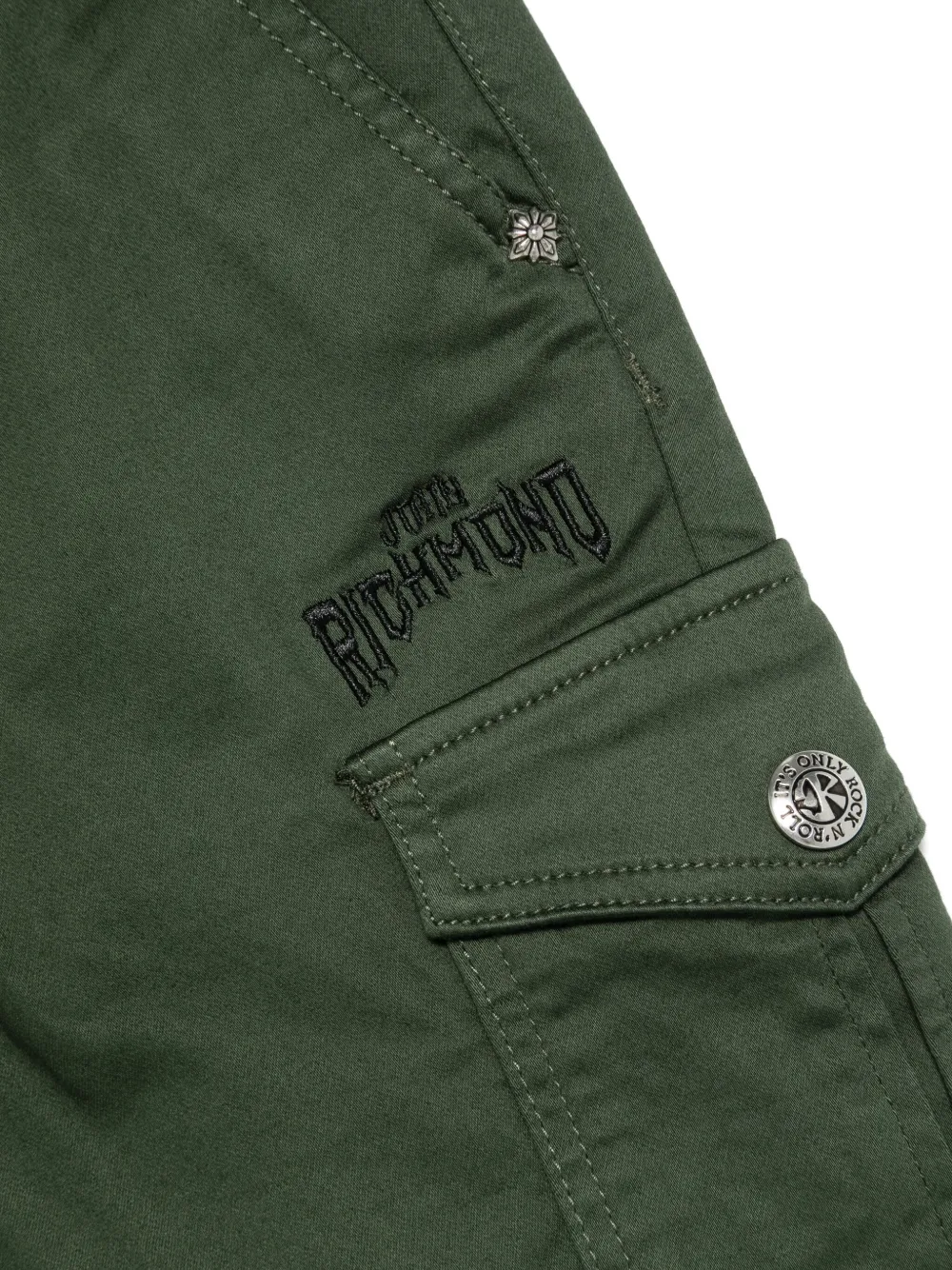 John Richmond Junior Broek met geborduurd logo Groen