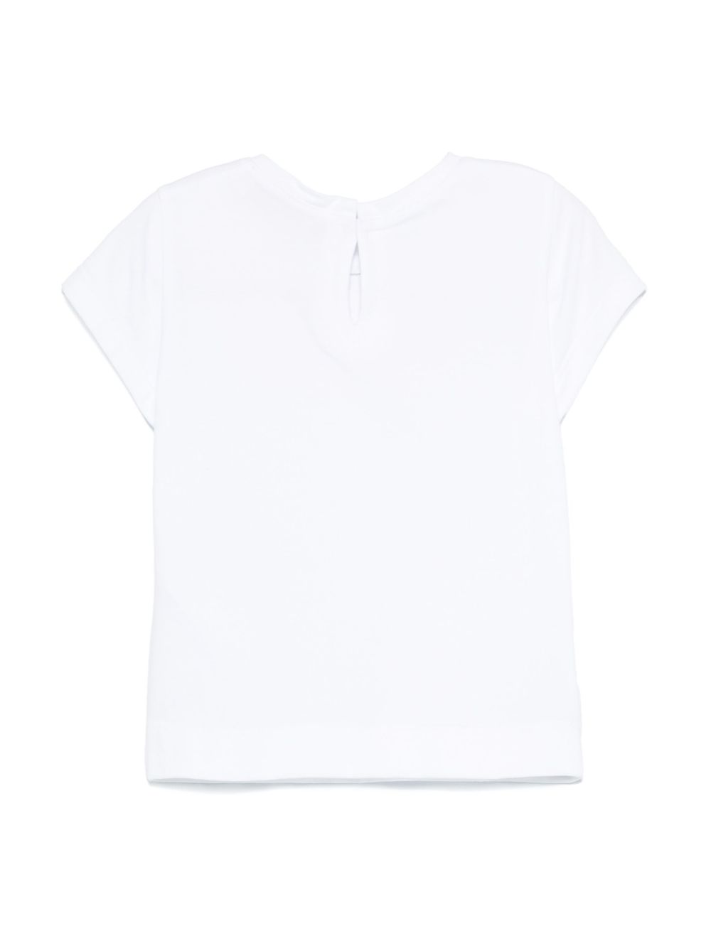 Monnalisa T-shirt met roosprint - Wit