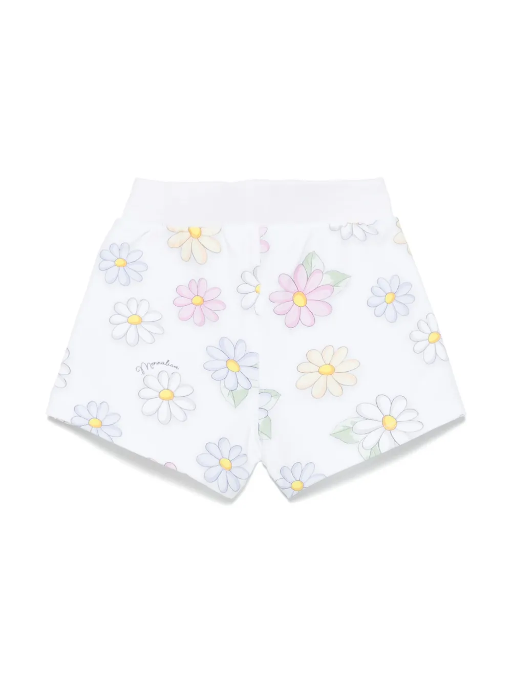 Monnalisa Shorts met bloemenprint - Wit