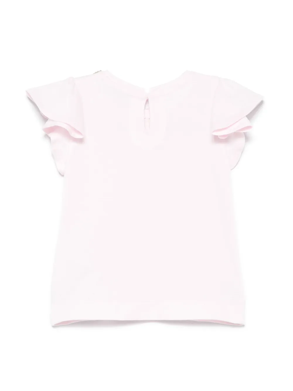 Monnalisa T-shirt met bloemenpatch - Roze