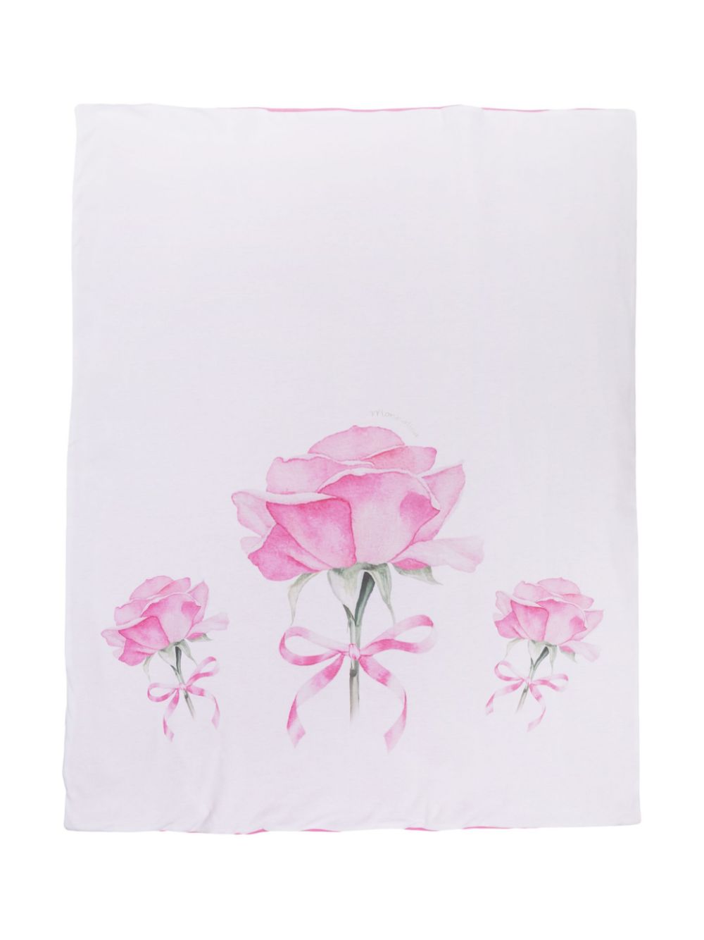 Monnalisa rose-print blanket - White