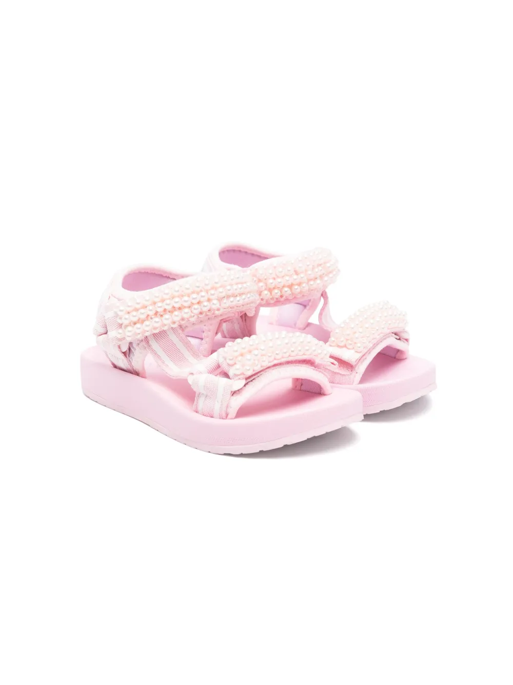 Monnalisa faux-pearl embellished sandals Pink