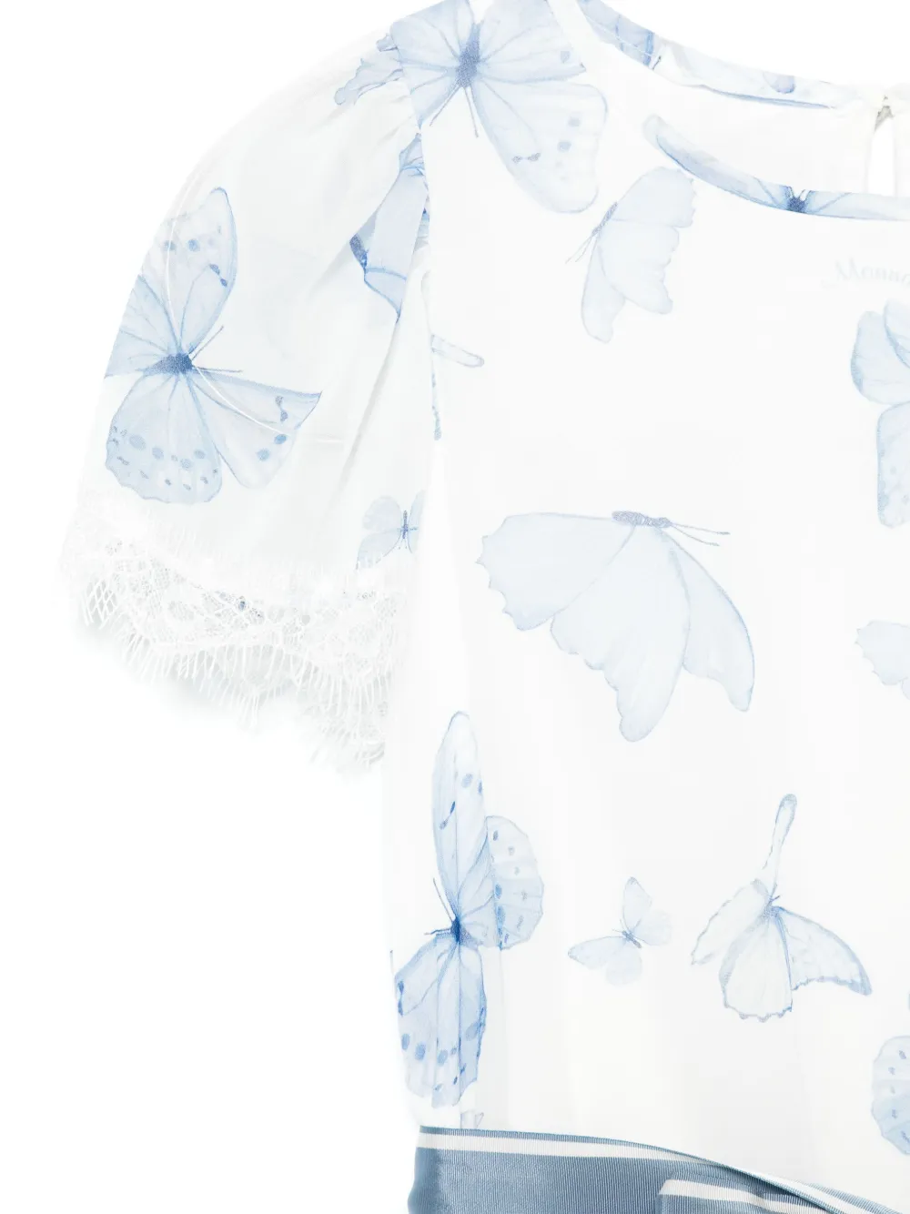 Monnalisa Jurk met vlinderprint Wit