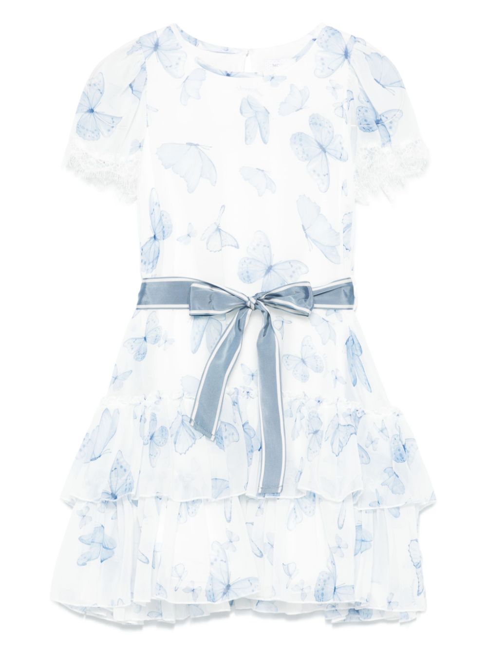 Monnalisa butterfly-print dress - White