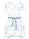 Monnalisa butterfly-print dress - White