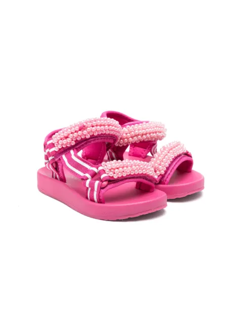 Monnalisa sandalias con detalle de perlas