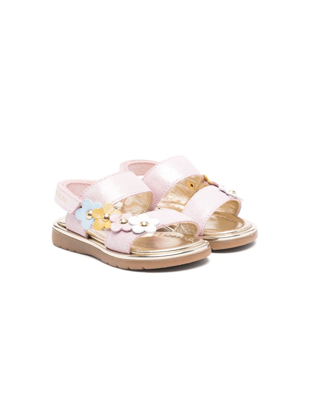 Monnalisa floral-appliqué sandals - Pink