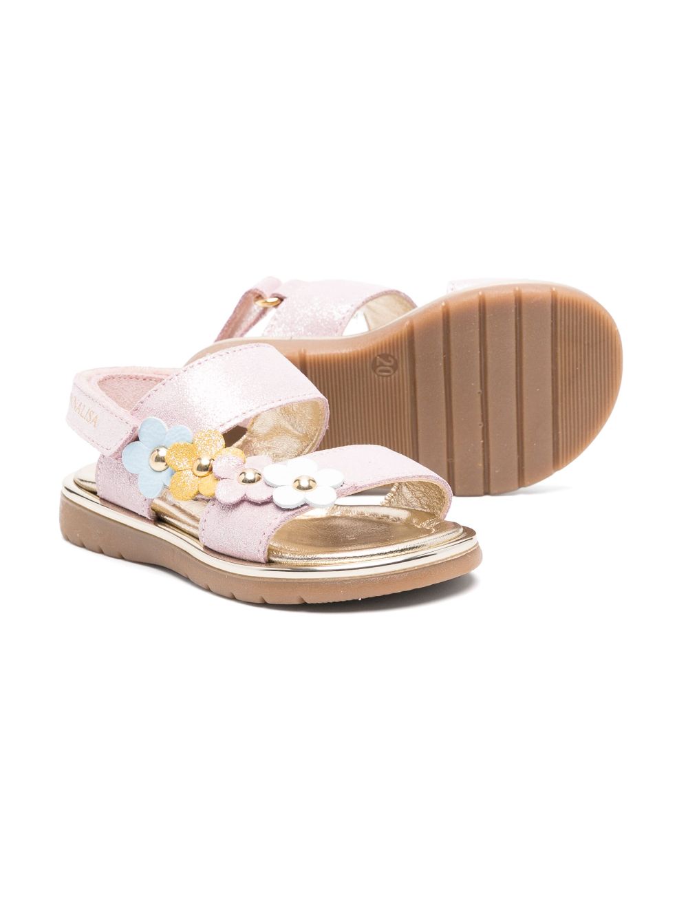 Monnalisa floral-appliqué sandals - Pink