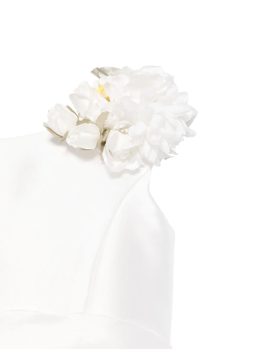 Monnalisa Jurk met bloemenpatch 0001 WHITE