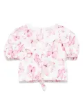 Monnalisa butterfly-print blouse - White