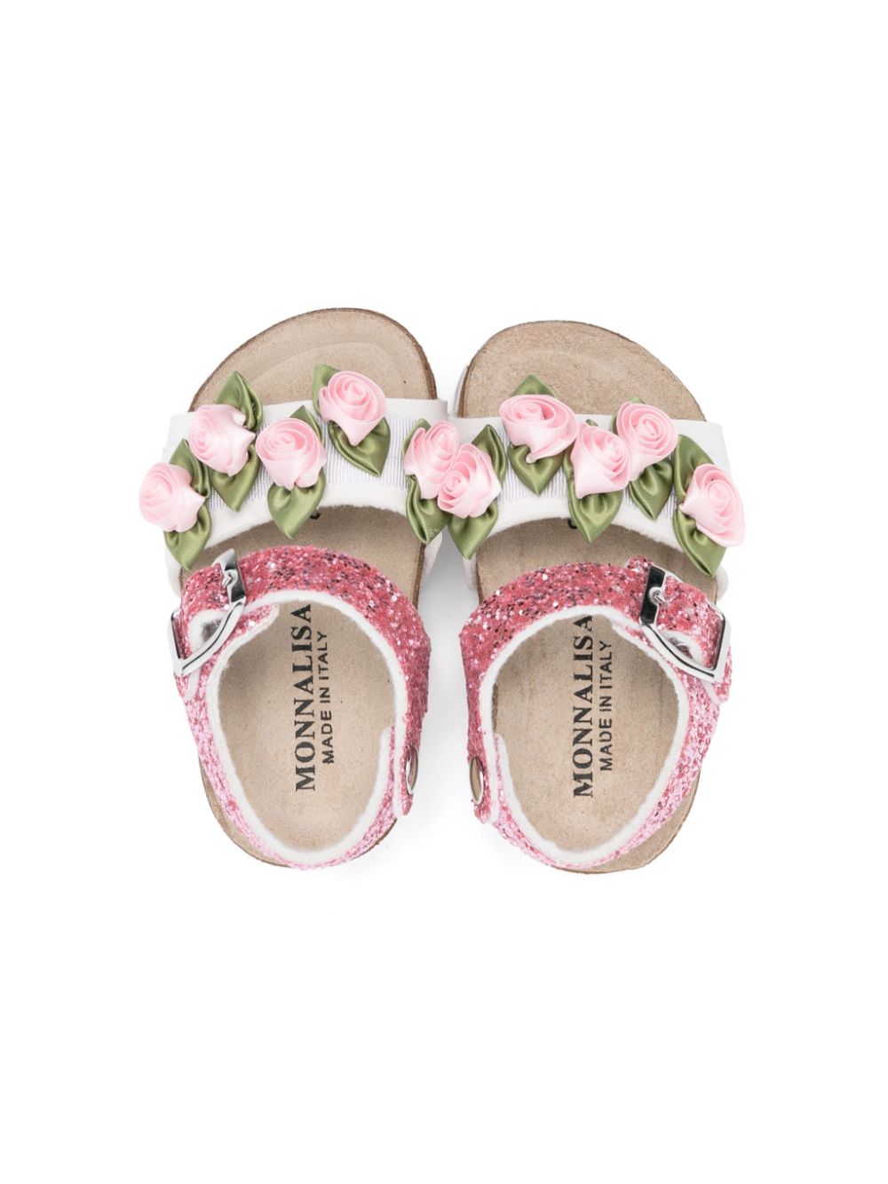 Monnalisa Sandalen met bloemenapplicatie Roze