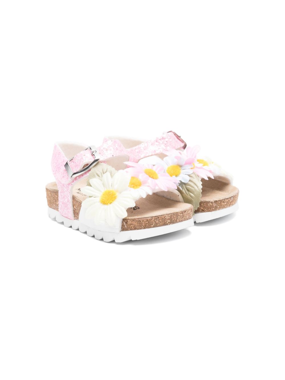 Monnalisa floral-appliqué sandals Pink