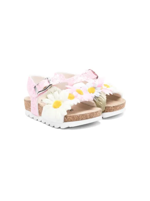 Monnalisa sandalias con apliques de flor