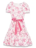 Monnalisa butterfly-print dress - Pink