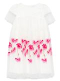 Monnalisa floral-embroidered dress - White