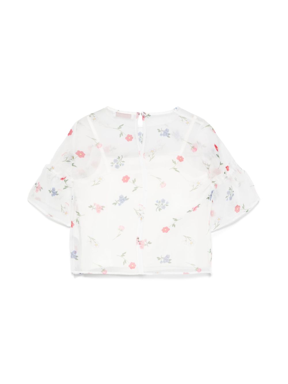 Monnalisa Shirt met bloemenprint - Wit