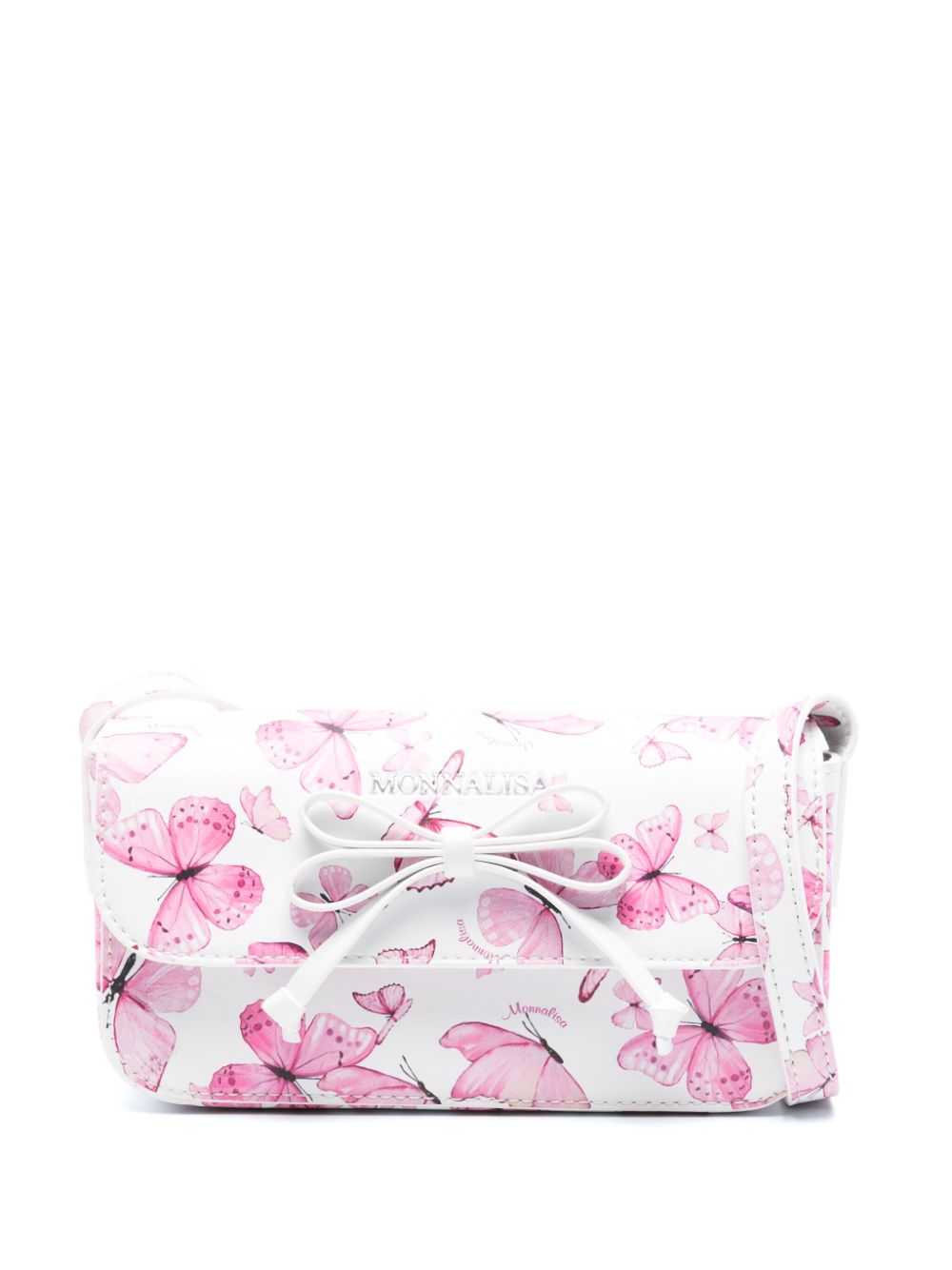 Monnalisa Crossbodytas met vlinderprint Wit