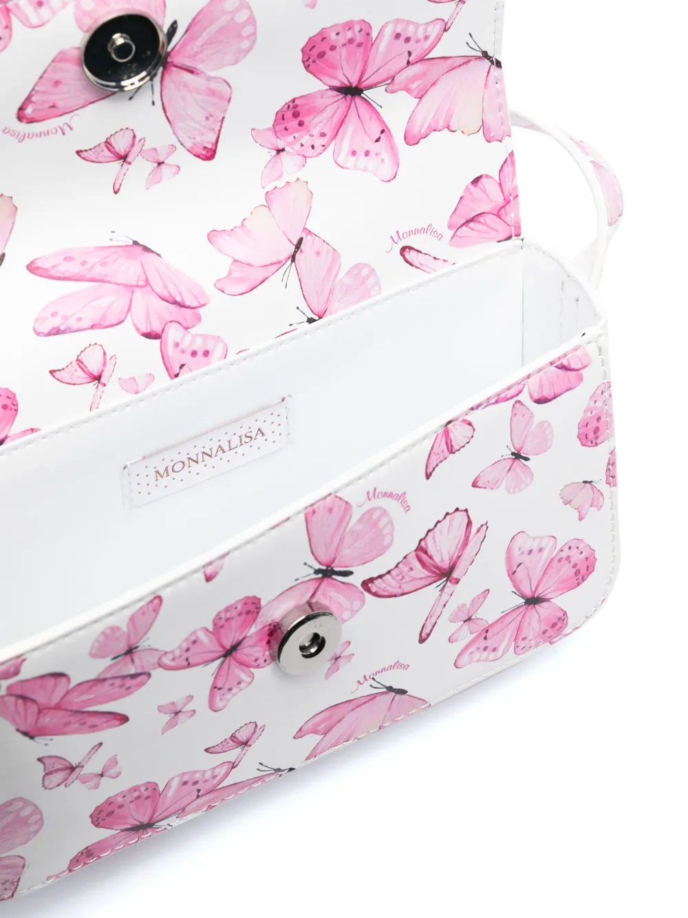 Monnalisa Crossbodytas met vlinderprint Wit