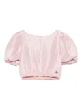 Monnalisa metallic-effect blouse - Pink