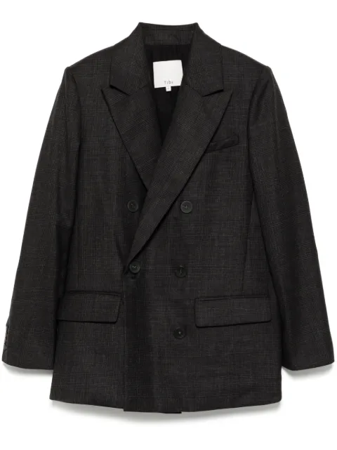 Tibi check dennis cutout blazer