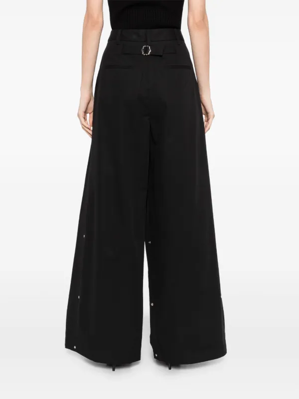Tibi Bio Twill Triple Pleat Pants | Black | FARFETCH JO