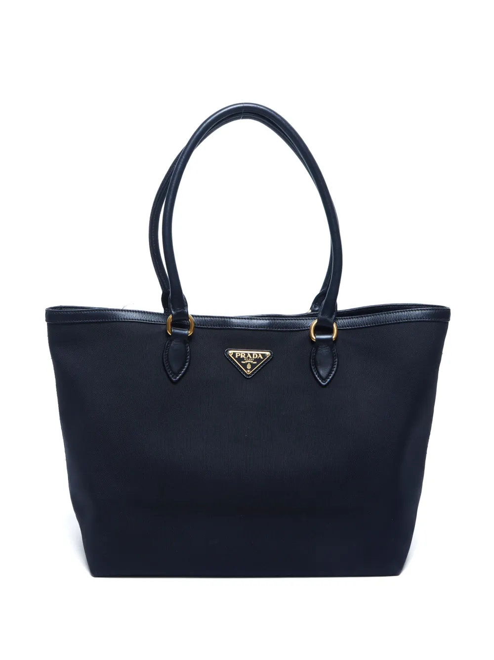 Prada Pre Owned triangle logo Tote Bag Black FARFETCH AZ