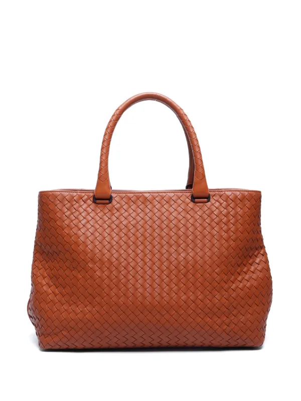 Bottega Veneta Pre Owned Intrecciato tote bag women Lamb Skin One Size Brown