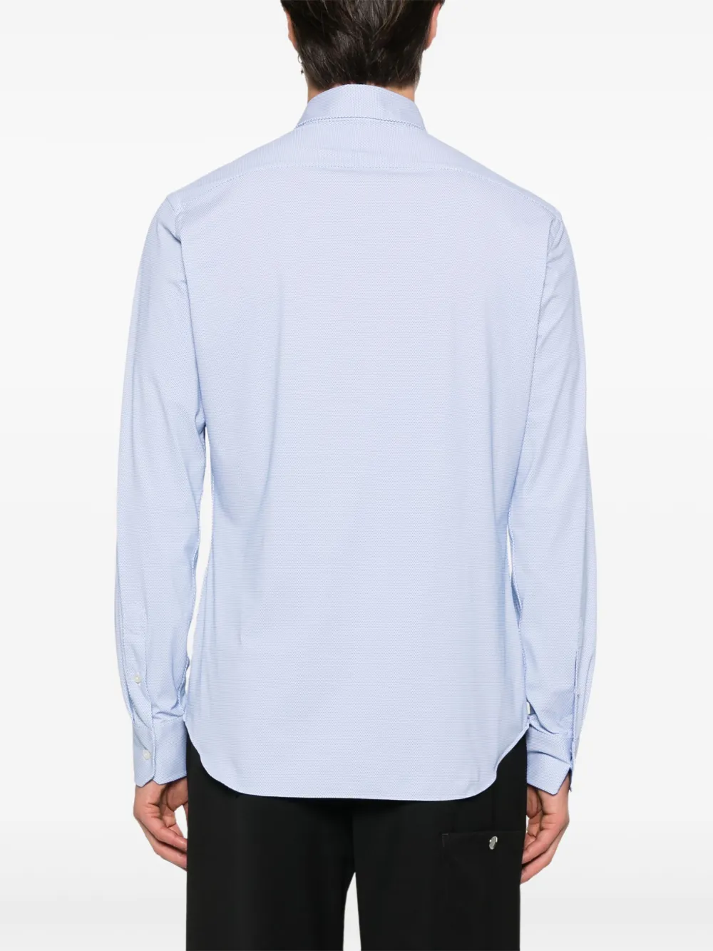 Xacus Overhemd met diamantvormig patroon Blauw