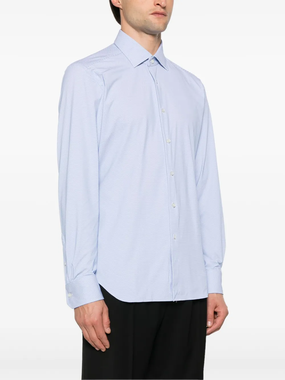 Xacus Overhemd met diamantvormig patroon Blauw