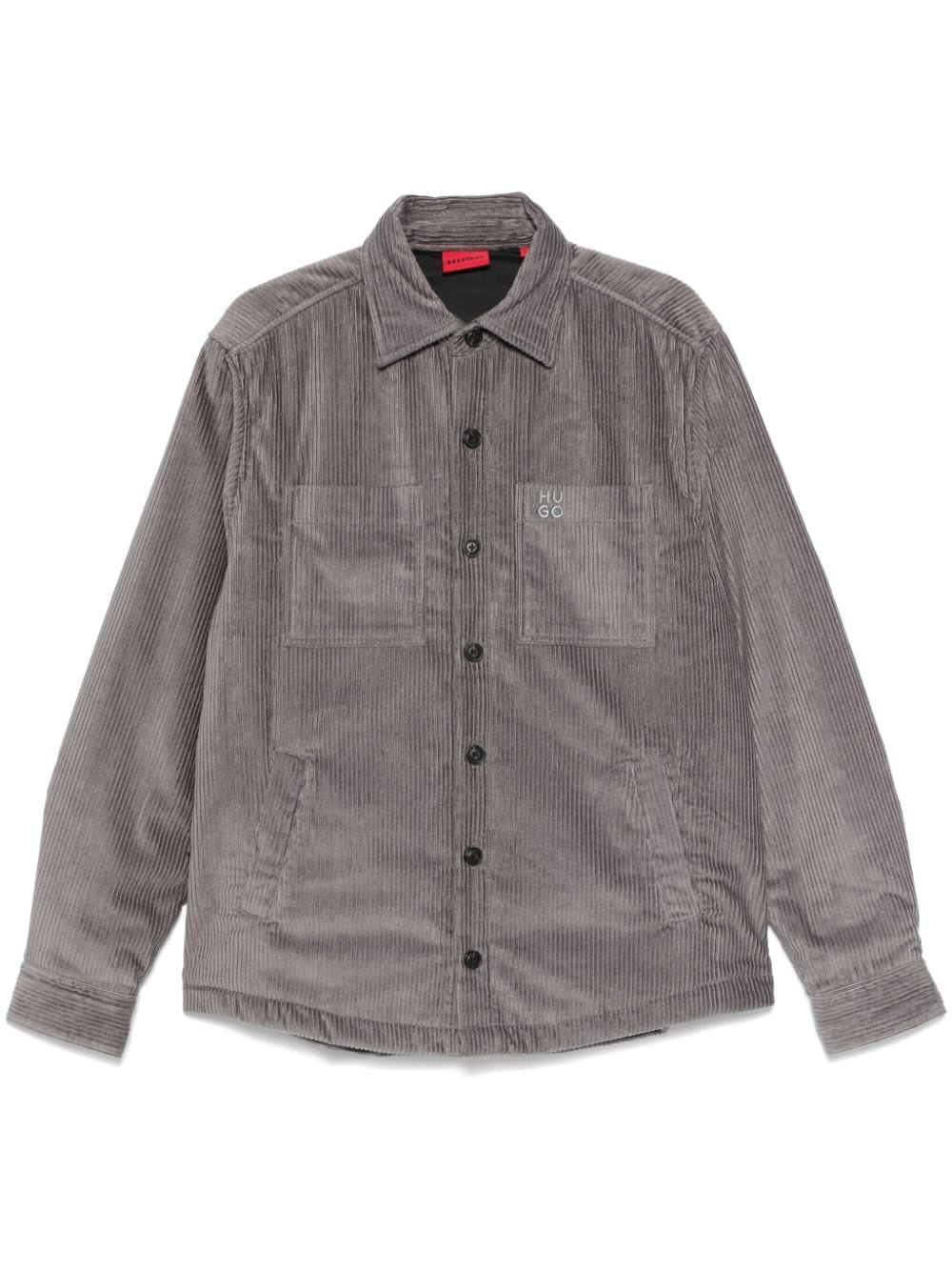 Shop Hugo Corduroy Padded Shirt In Grey