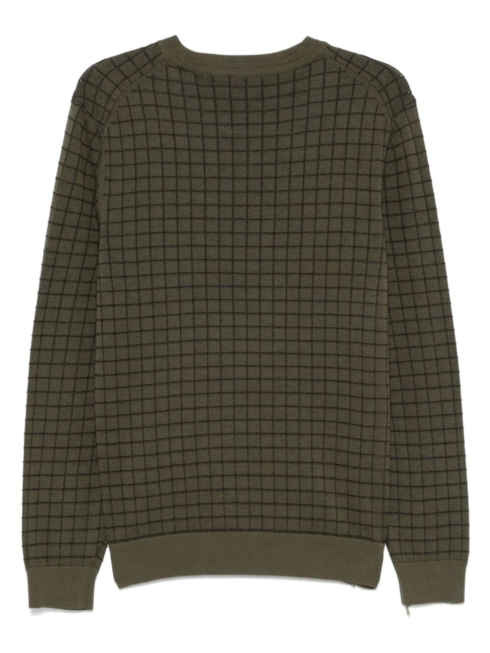 HUGO grid-pattern sweater - Groen