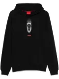HUGO animal graphics-print cotton hoodie - Black