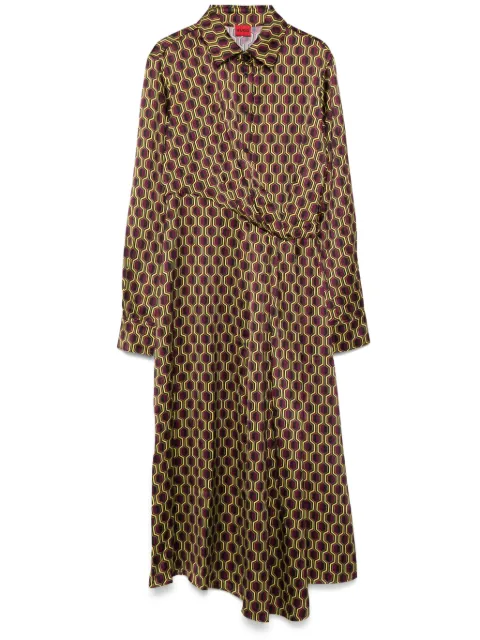 HUGO geometric-pattern midi dress