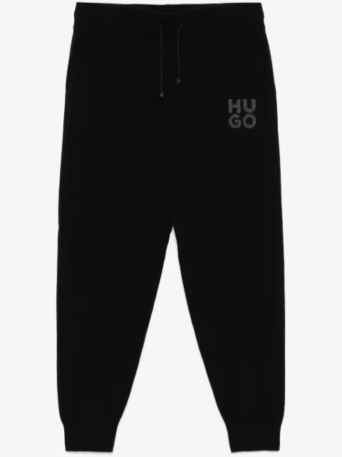 HUGO pantalones con logo en jacquard