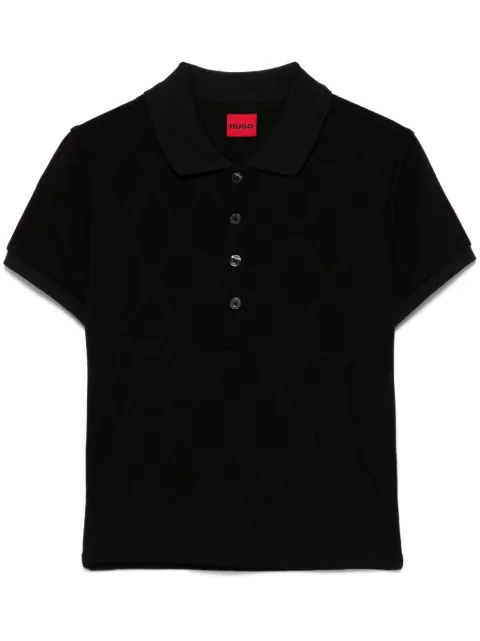 HUGO logo-jacquard polo shirt