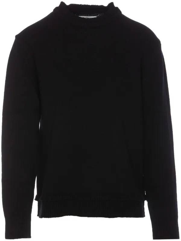 Maison Margiela elbow-patches Jumper | Black | FARFETCH UK