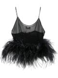 Oséree mesh plumage top - Black