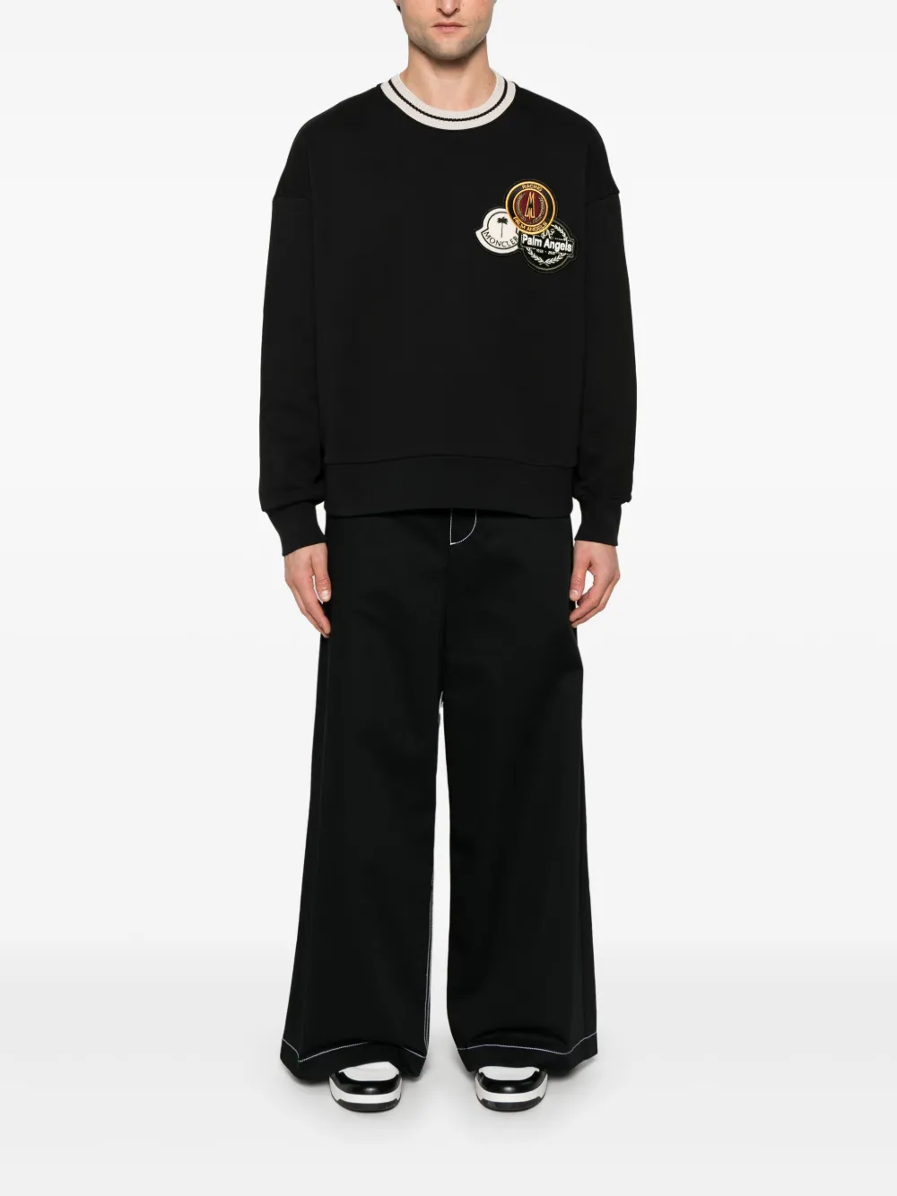 Palm Angels x Moncler pantalon ample à patch logo | Pantalons palazzo | Image 2