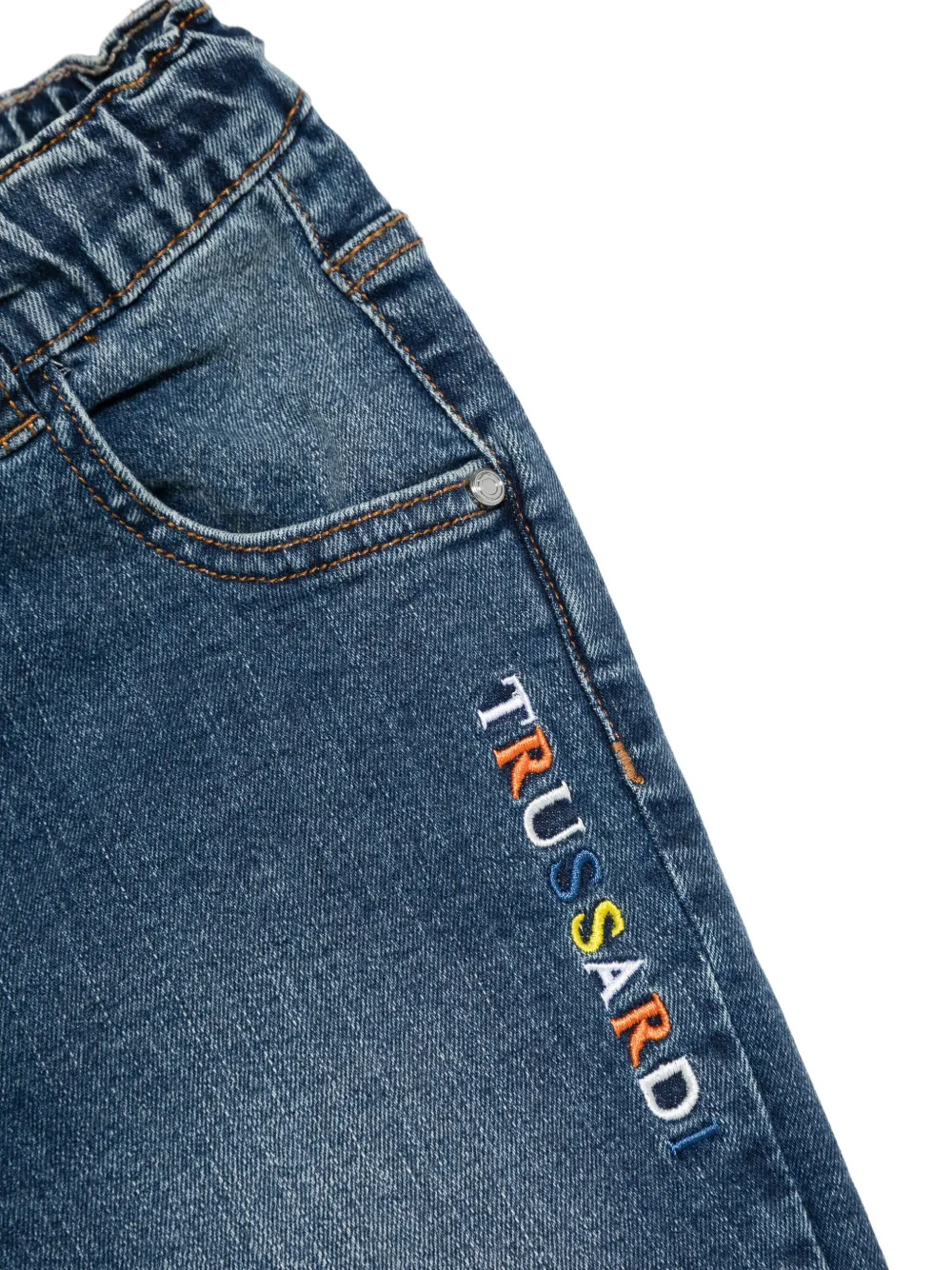 TRUSSARDI JUNIOR logo-embroidered Jeans | Blue | FARFETCH